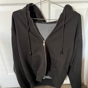 Black Brandy Melville Zip-Up Hoodie